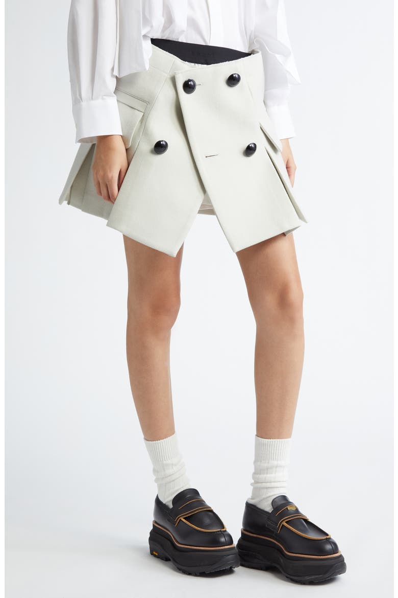 Melton Wool Shorts, Alternate, color, ECRU