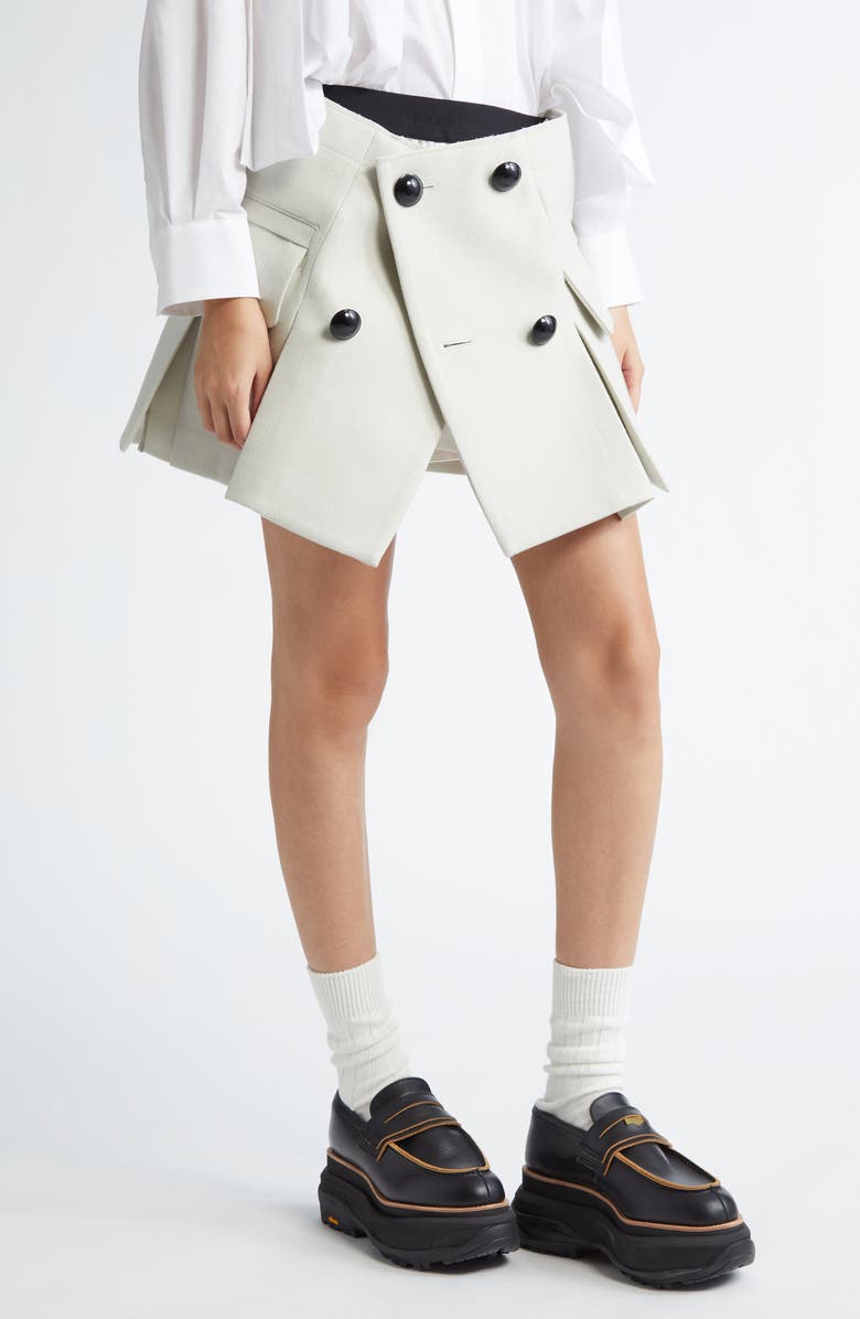 Sacai Melton Wool Shorts, Alternate, color,