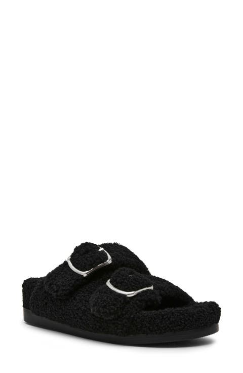 Aldon Faux Shearling Slide Sandal (Women)