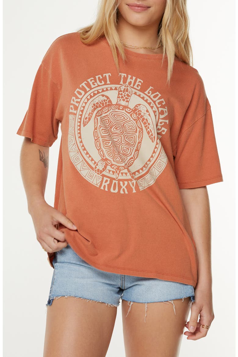 Protect the Locals Oversize Cotton Graphic T-Shirt, Main, color, ARAGON PROTECT THE LOCALS