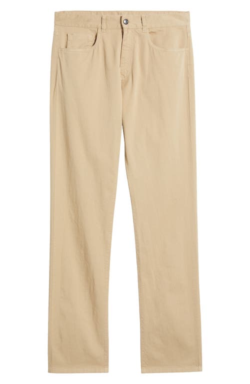 Canali Regular Fit 5-pocket Cotton Stretch Twill Pants In Neutral