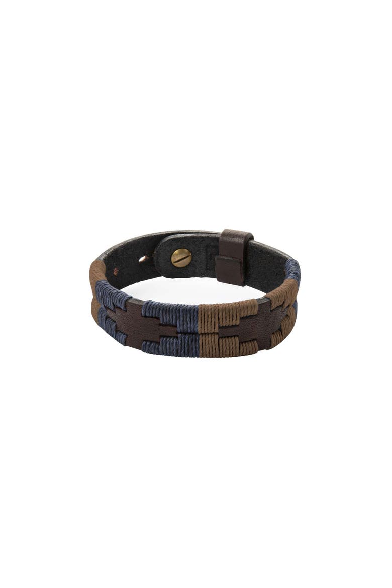 Wristband - Jefe Stitching, Main, color, Brown/Navy/Brown