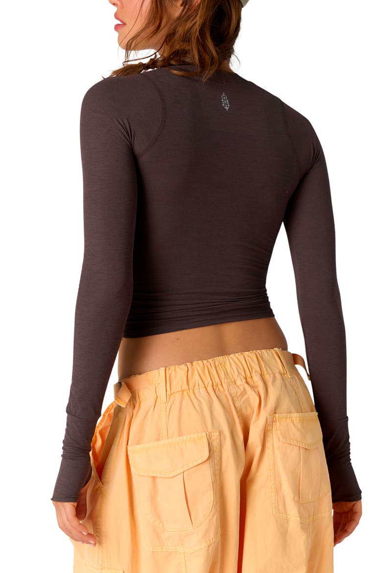 FP Movement Tempo Ruched Long Sleeve T-Shirt, Alternate, color, CHOCOLATE