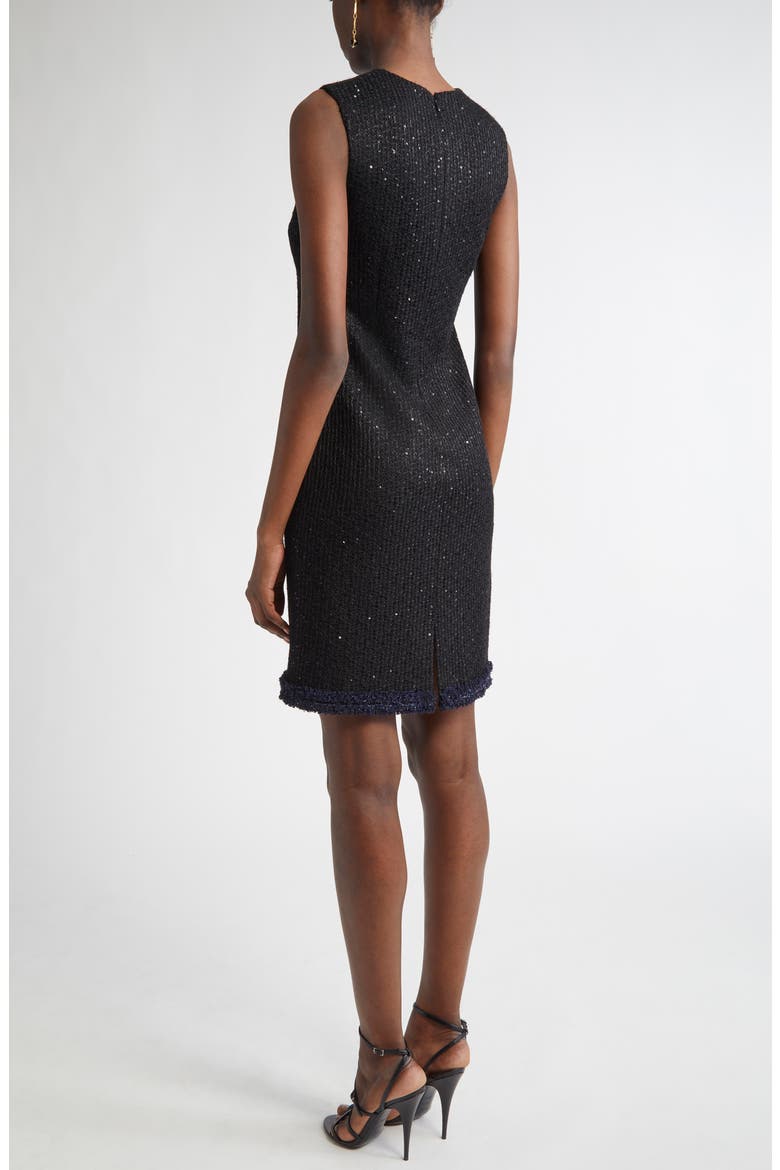 Sequin Tweed Knit Sleeveless Dress, Alternate, color, BLACK/ NAVY