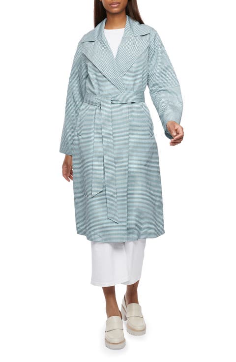 Soft Touch Houndstooth Belted Trench Coat