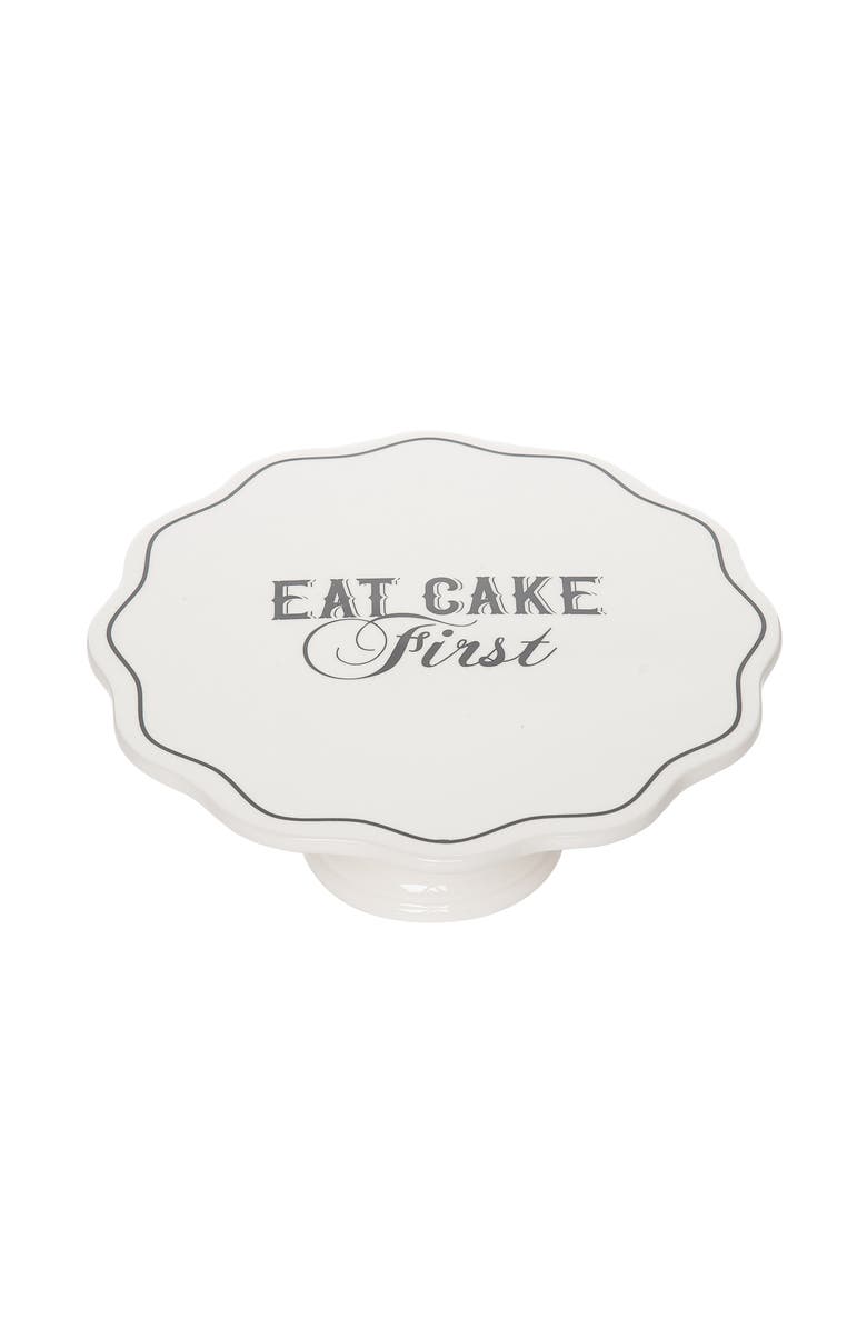 Totalee Gift Eat Cake First Cer Pedestal Ceramic White, Main, color, White