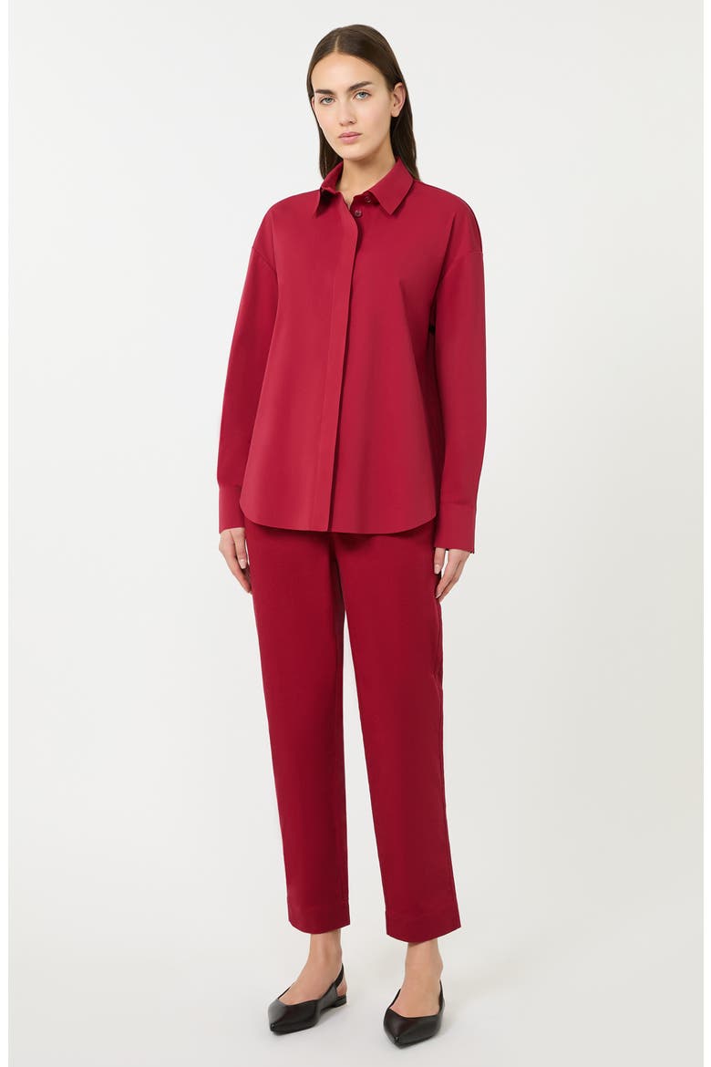 Baita Knit Button-Up Shirt, Alternate, color, DARK RED