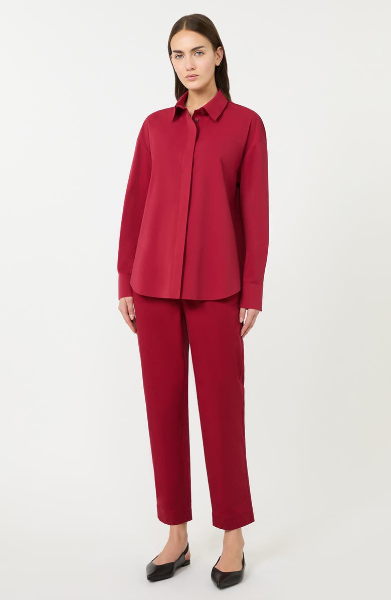 MM by Max Mara Baita Knit Button-Up Shirt, Alternate, color, Dark Red