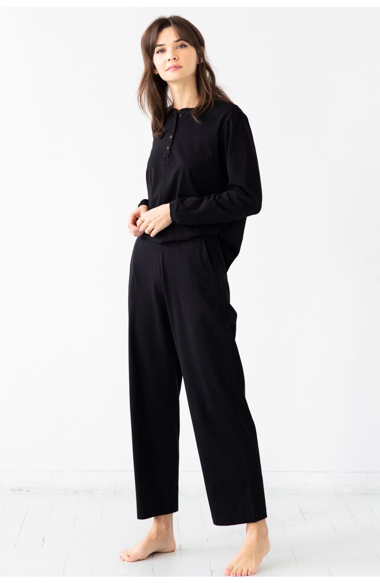 SALUA Pima Cotton Henley, Alternate, color, Black