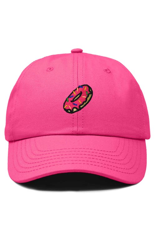 Dalix Donut Embroidered Adjustable Cap In Hot Pink