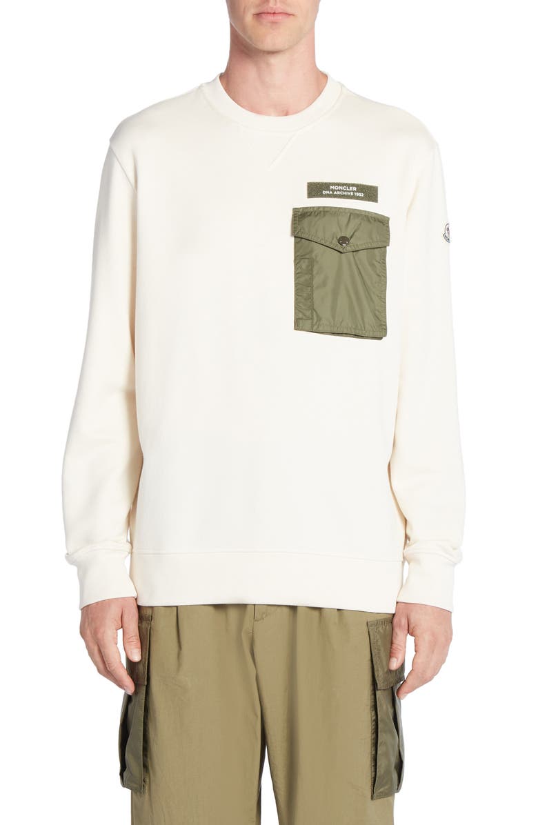 Moncler Contrast Pocket Sweatshirt, Main, color, 