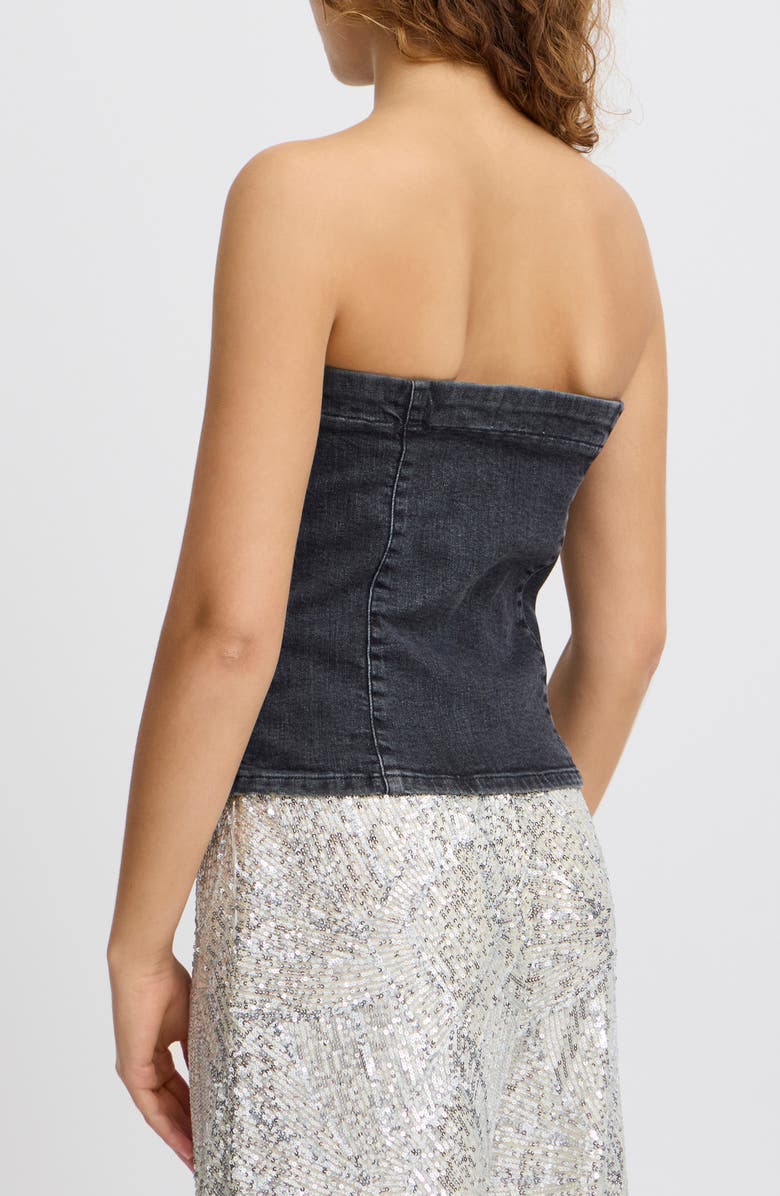 ICHI Denim Strapless Vest, Alternate, color, 