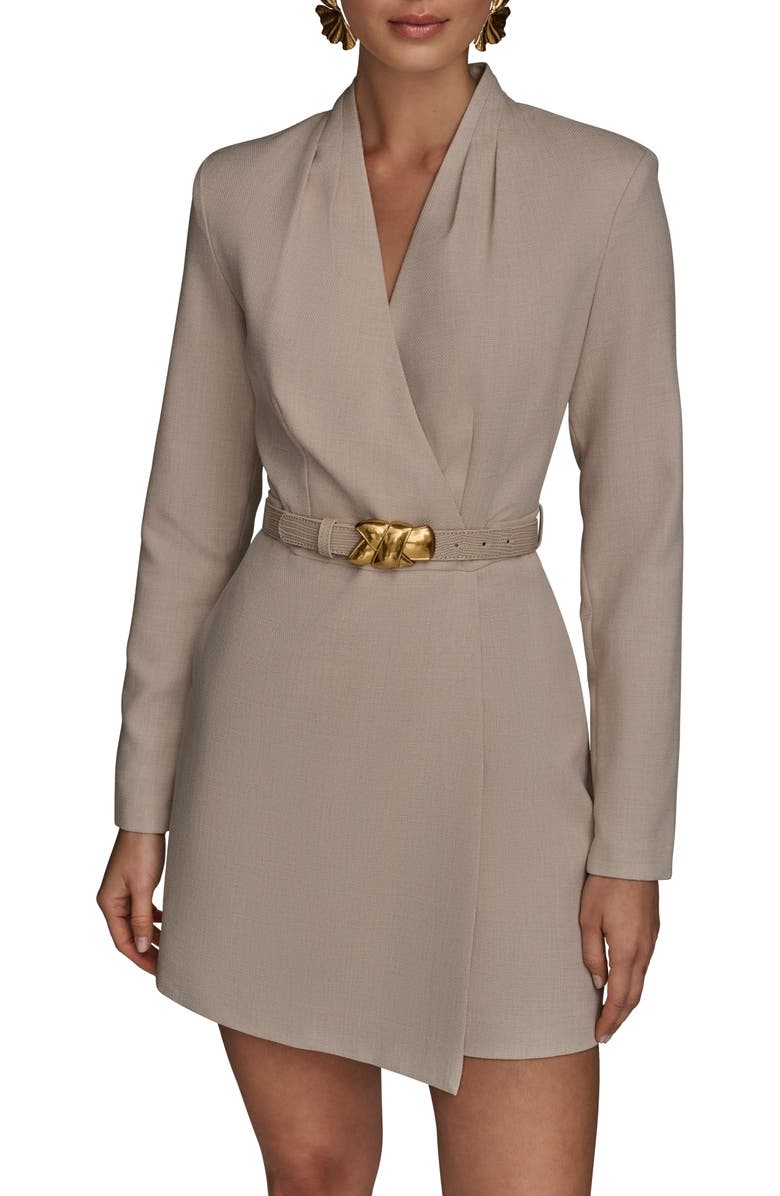 Donna Karan New York Long Sleeve Romper, Alternate, color, Sand