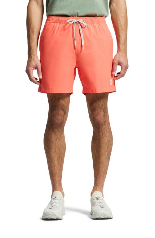 Psycho Bunny Samos Hydrochromic Swim Trunks In Hot Coral