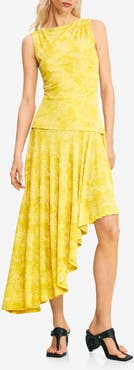 Desigual Floral Sleeveless Asymmetric Hem Dress