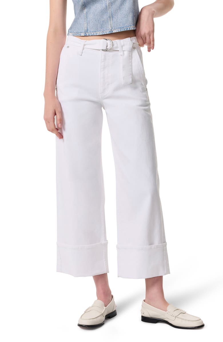 rag & bone Belted High Waist Ankle Wide Leg Jeans, Main, color, 