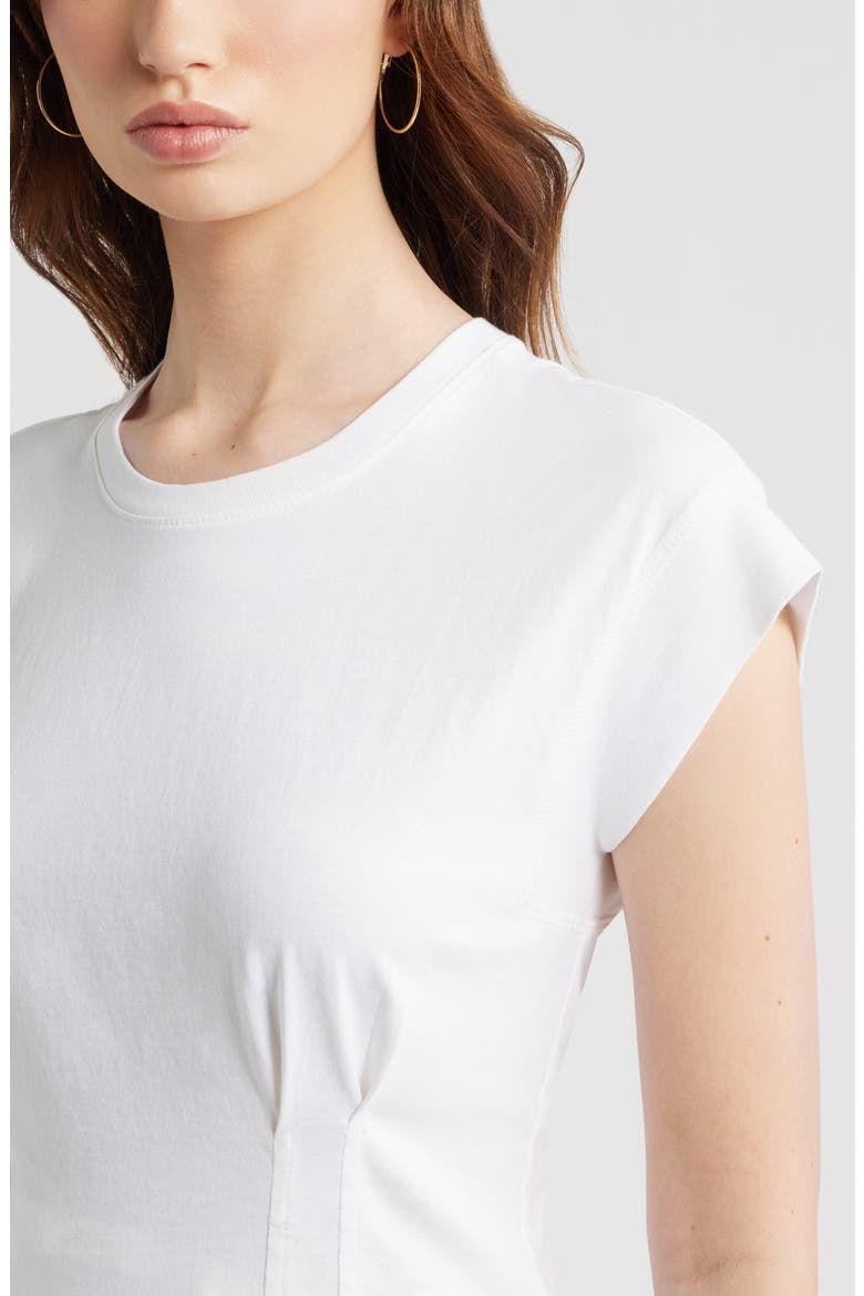 Pintuck Cotton T-Shirt, Alternate, color, WHITE