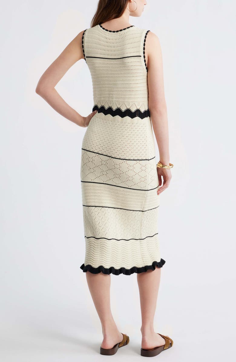 Treasure & Bond Pointelle Midi Sweater Dress, Alternate, color, Ivory Dove