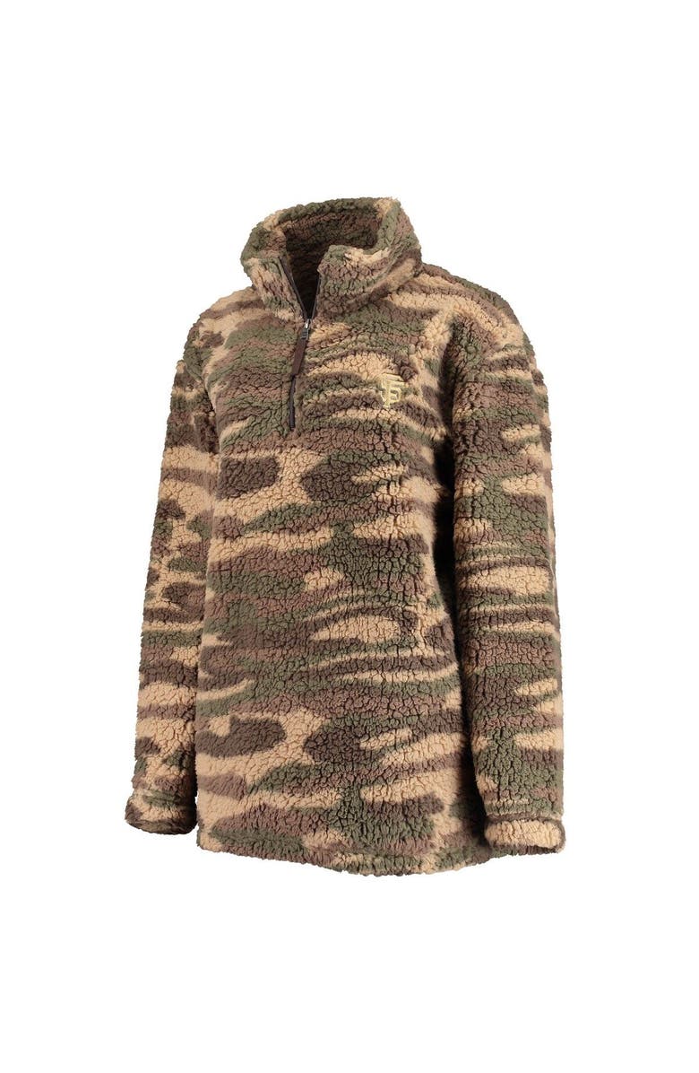 G-III 4HER BY CARL BANKS Women's G-III 4Her by Carl Banks Camo San Francisco Giants Sherpa Quarter-Zip Jacket, Alternate, color, Camo