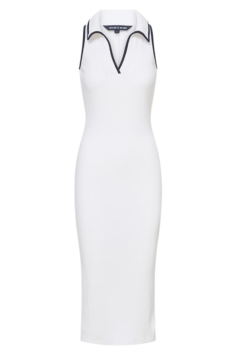 Darien Stretch Cotton Polo Dress, Alternate, color, WHITE