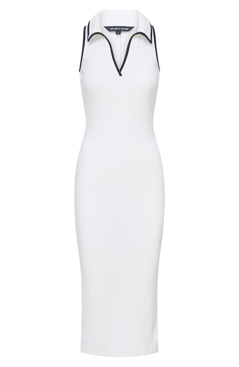 Veronica Beard Darien Stretch Cotton Polo Dress, Alternate, color, White
