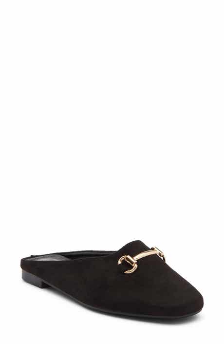 Paisley Faux Suede Flat Mule