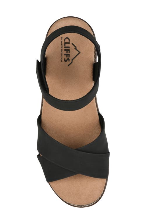 Cliffs By White Mountain Tinna Wedge Sandal In Black Nubuck