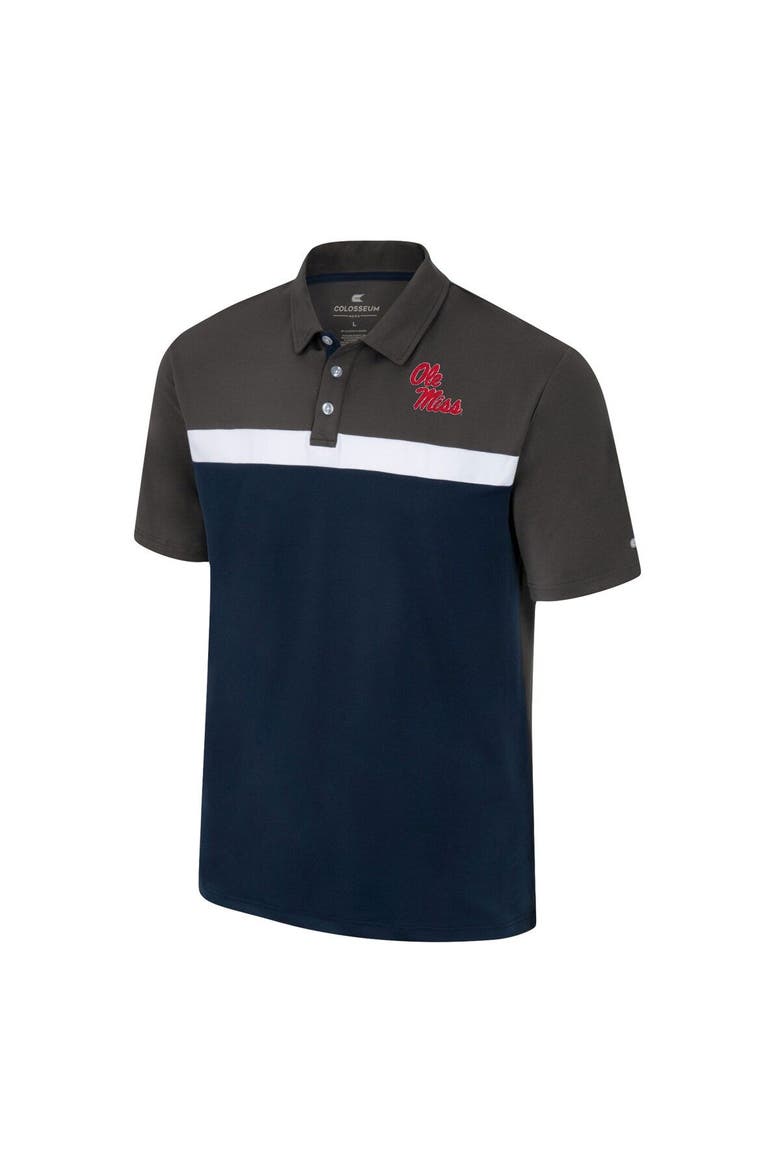Men's Colosseum Charcoal Ole Miss Rebels Two Yutes Polo, Alternate, color, Charcoal