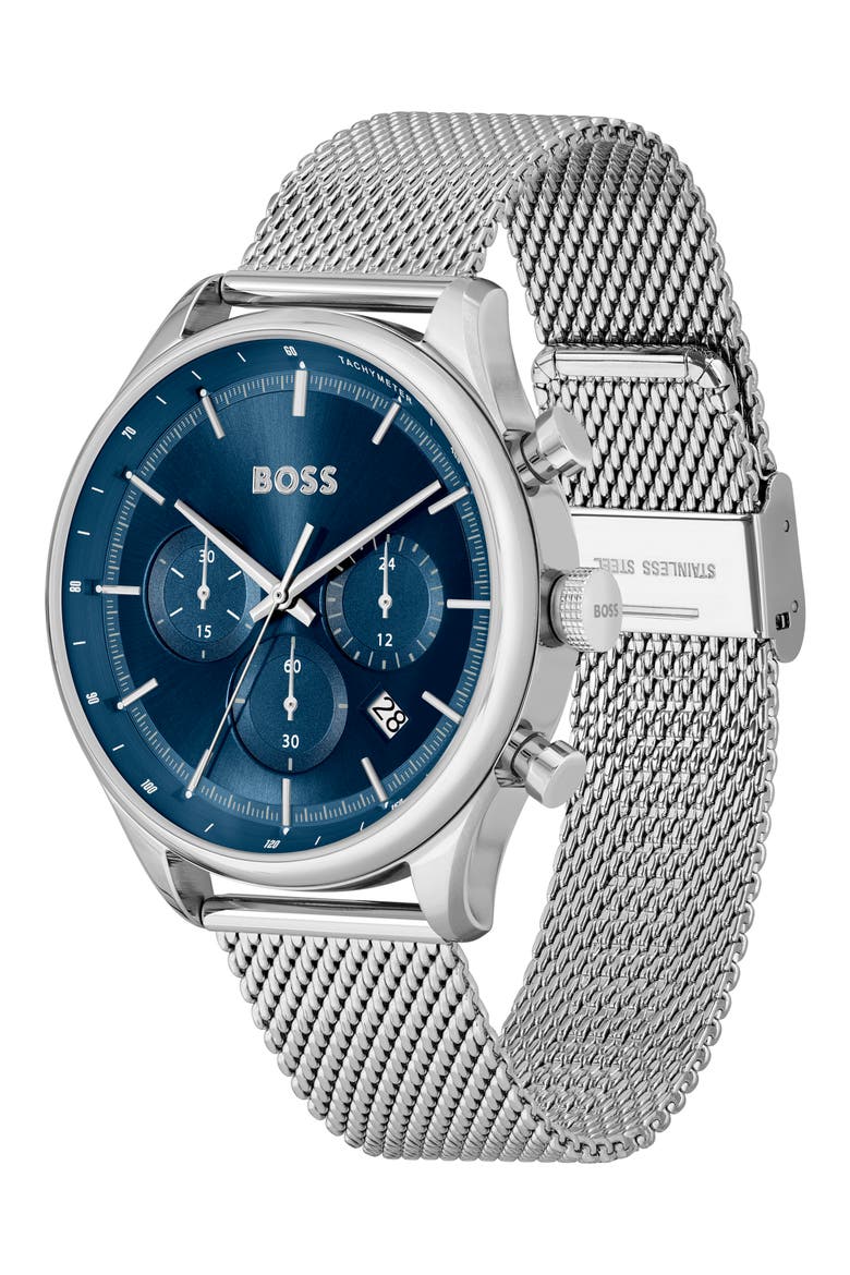 Gregor Sunray Chronograph Bracelet Watch, 45mm x 11.8mm, Alternate, color, BLUE DIAL