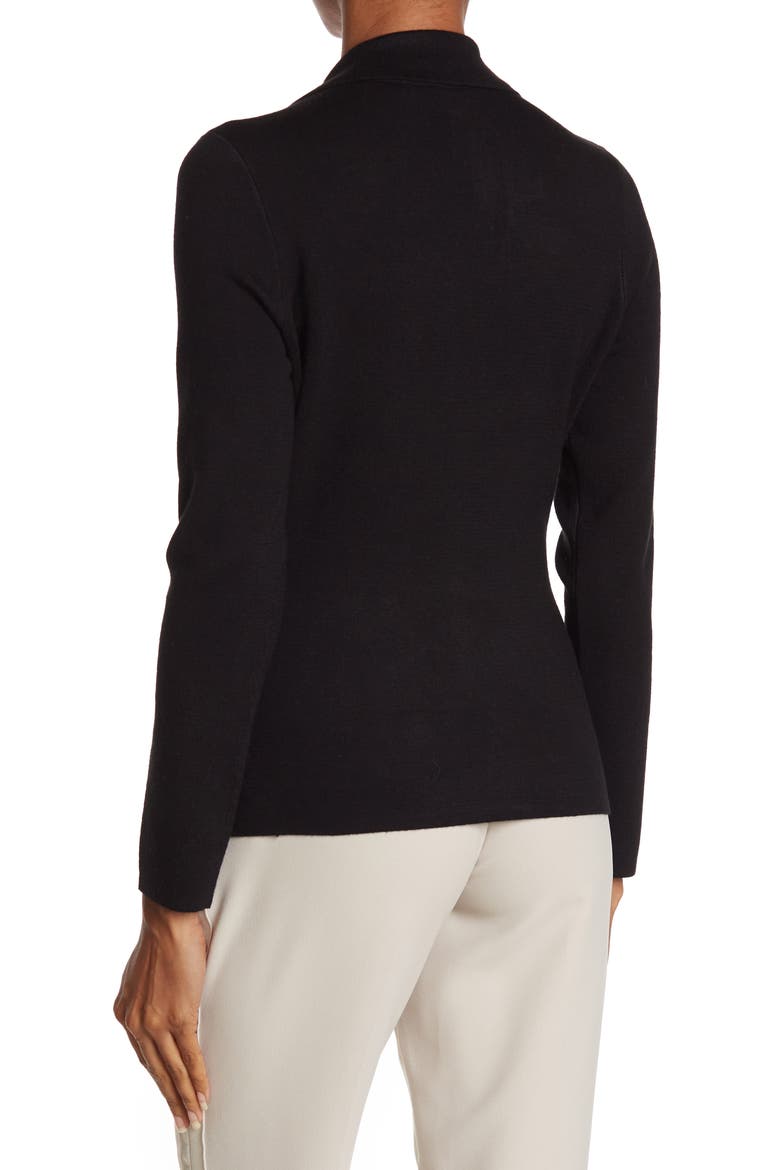 Button Front Knit Blazer, Alternate, color, BLACK