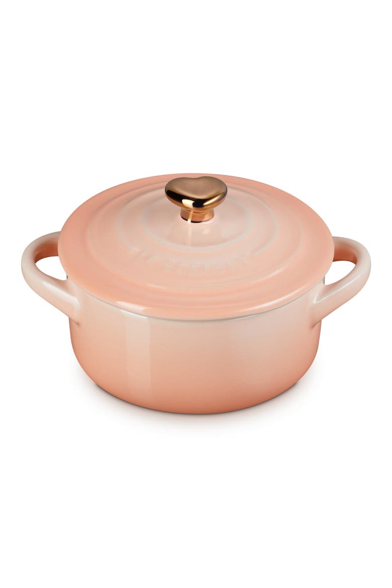 Mini Round Stoneware Baking Dish, Main, color, PECHE