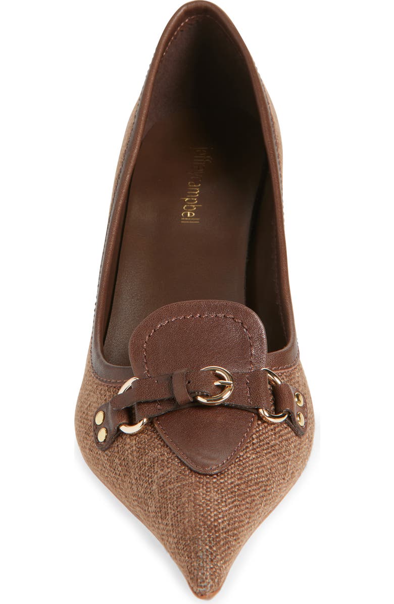 Jeffrey Campbell Walk-Thru Pump, Alternate, color, Brown Fabric Combo
