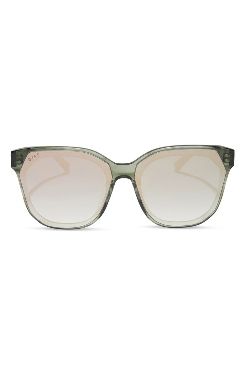 DIFF Gia 62mm Oversize Square Sunglasses, Main, color, Cool Matcha Mirror