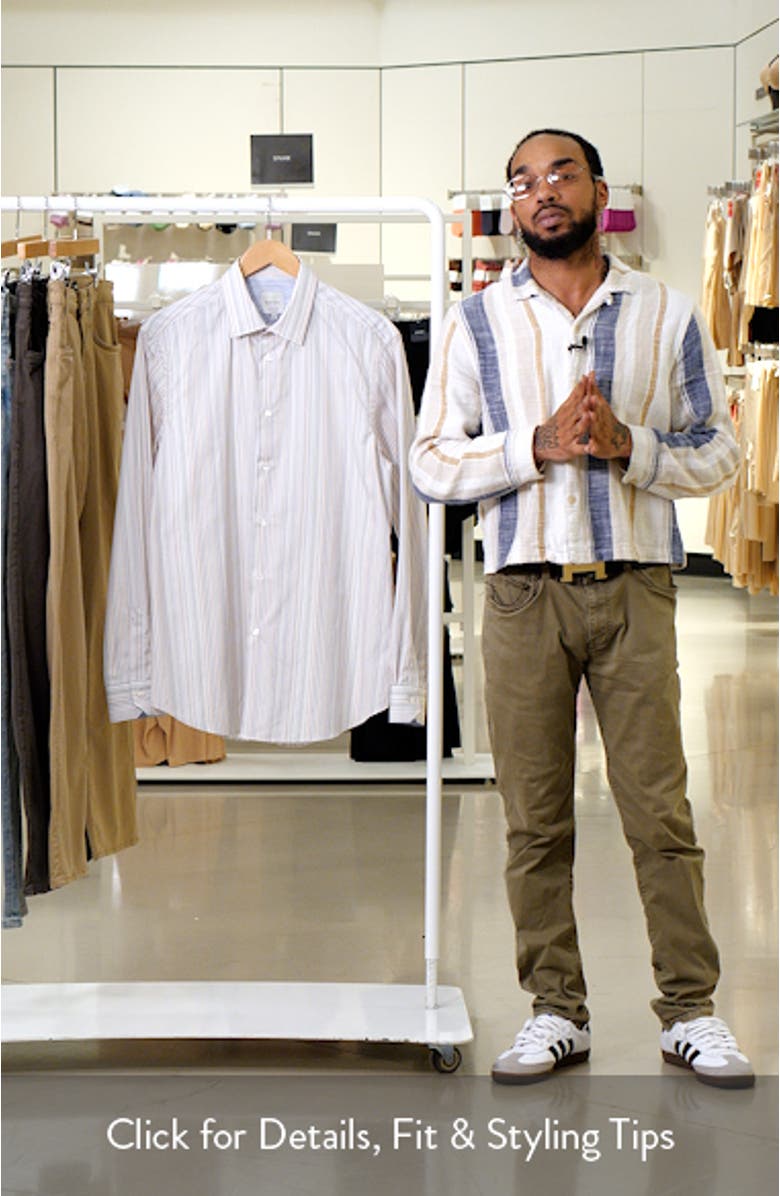 Tailored Fit Stripe Cotton Dress Shirt, sales video thumbnail