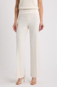 Anne Klein High Waist Wide Leg Pull-On Pants