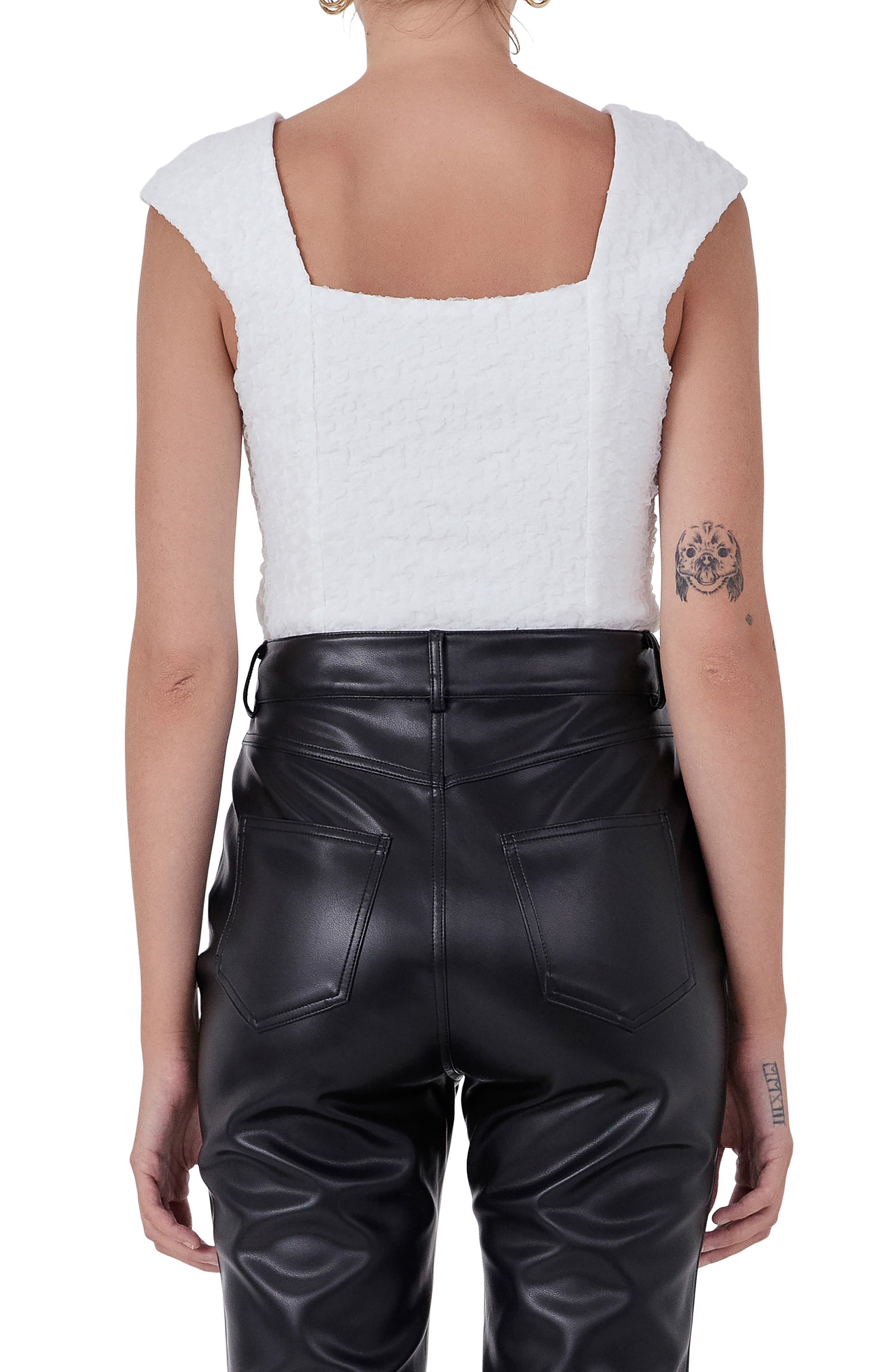 Textured Tulle Cap Sleeve Top - image 2