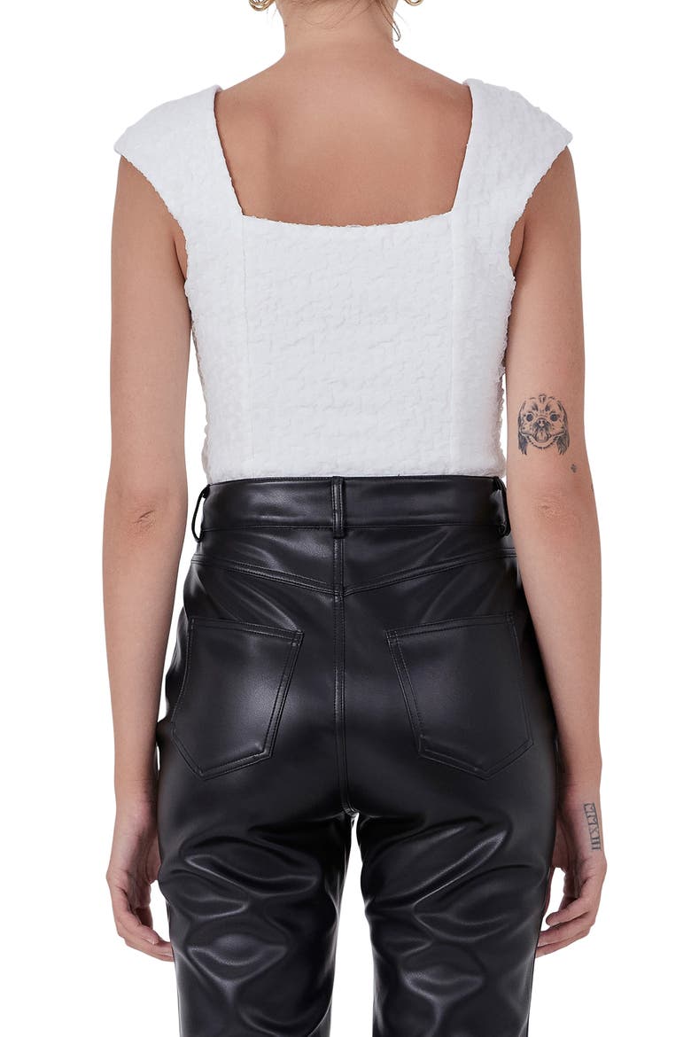 Textured Tulle Cap Sleeve Top, Alternate, color, WHITE