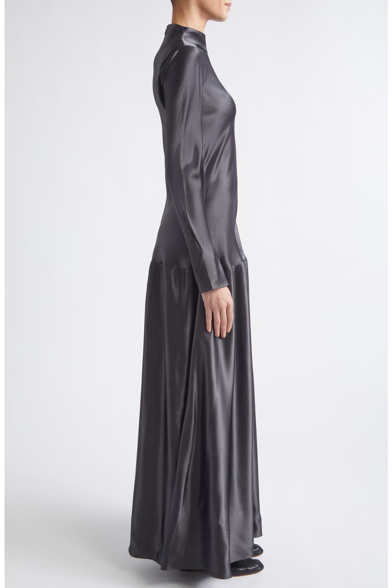 Mila Bias Cut Long Sleeve Gown, Alternate, color, GREY