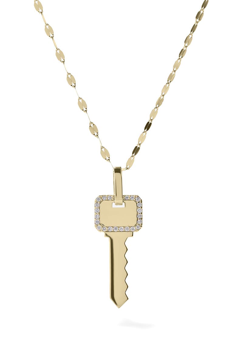 LANA 14K Gold Diamond Key Necklace, Main, color, 