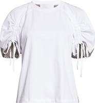 3.1 Phillip Lim Mixed Media Puff Sleeve T-Shirt