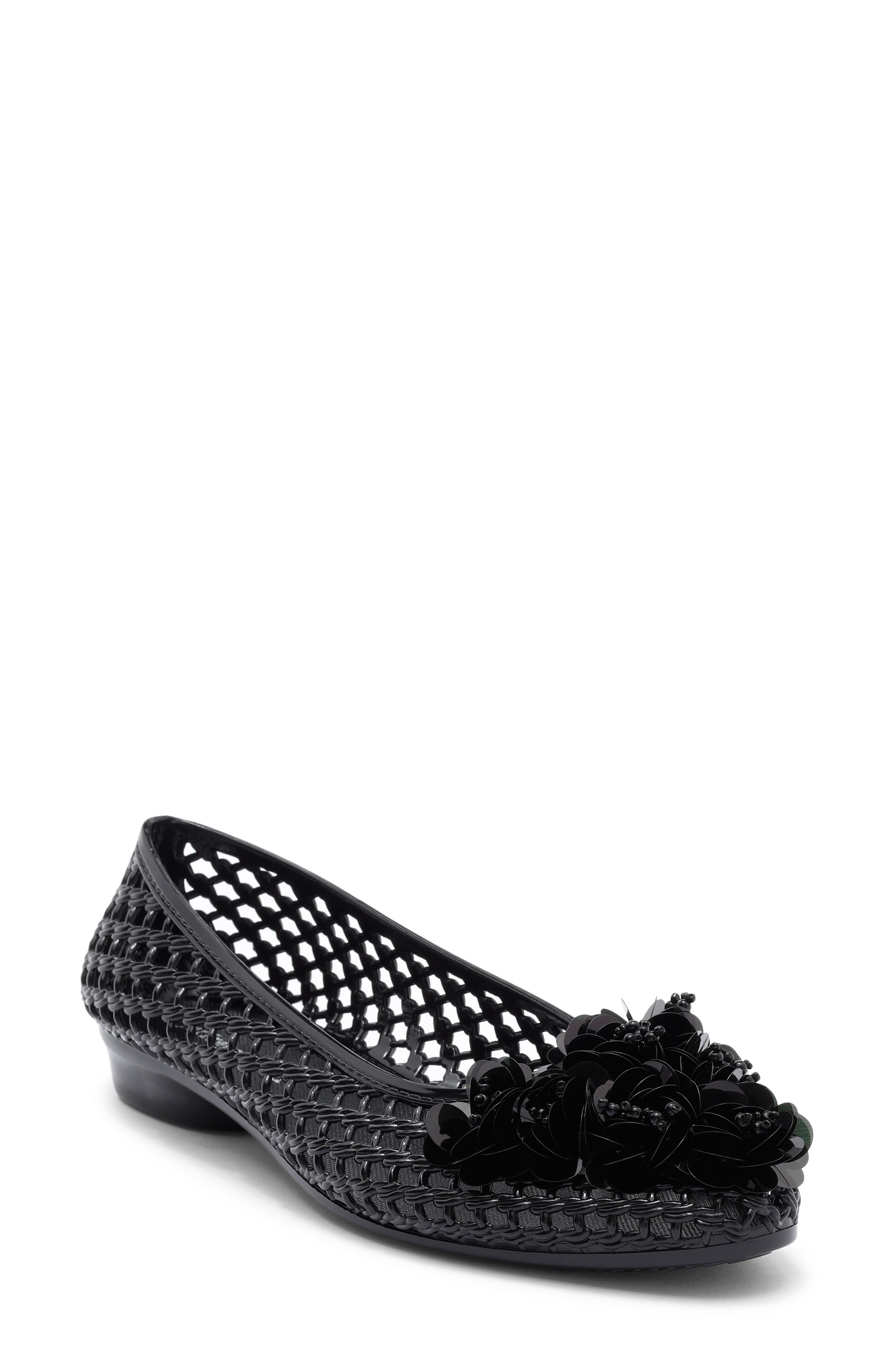 Jeffrey Campbell Whimzy Jelly Flat, Main, color, Black Combo