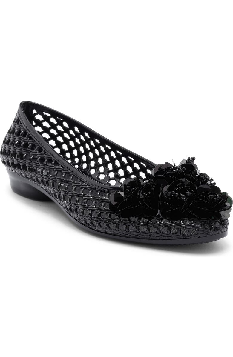 Jeffrey Campbell Whimzy Jelly Flat, Main, color, Black Combo