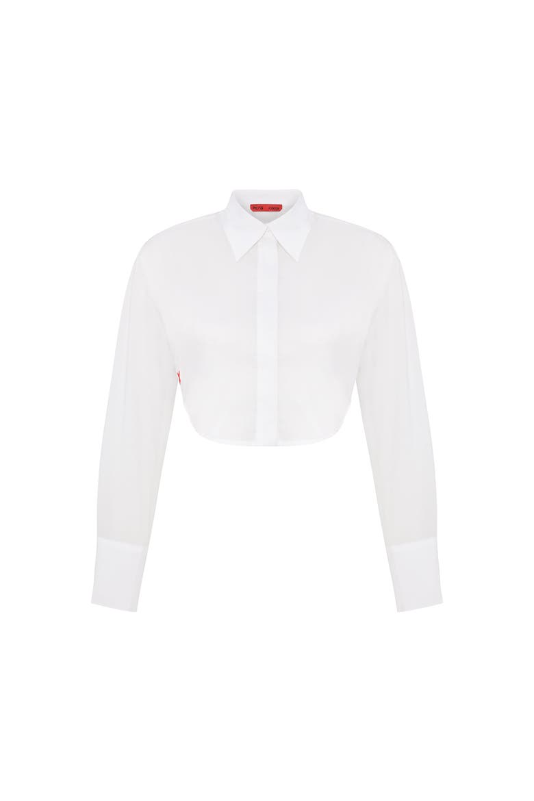 Pure Cotton Crop Shirt, Main, color, white