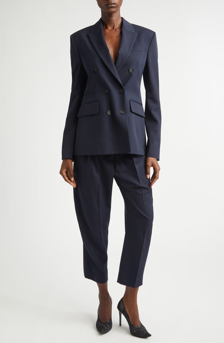 Stella McCartney Classic Double Breasted Wool Jacket, Alternate, color, 4101 - Ink