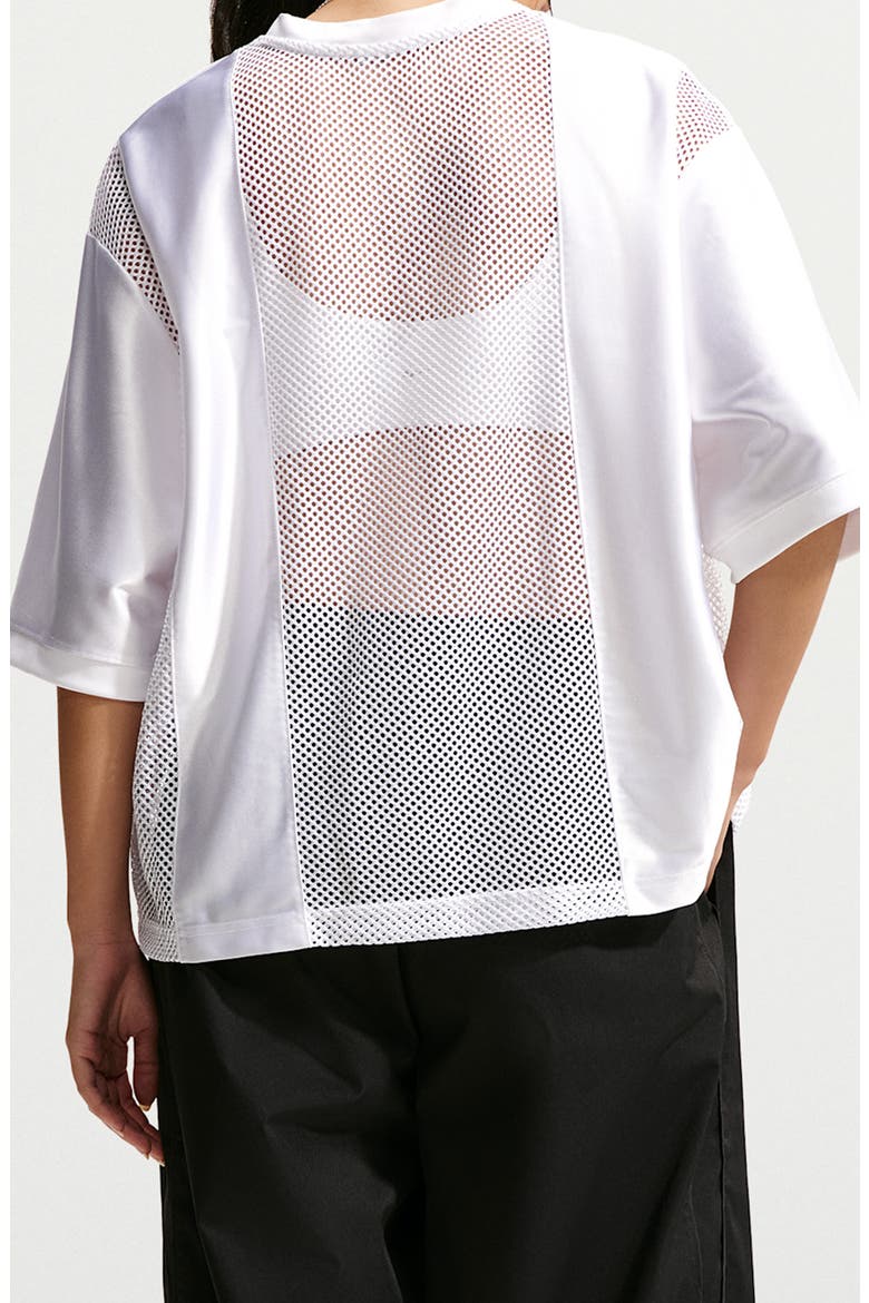 Sportswear Graphic Oversized Mesh Jersey, Alternate, color, WHITE/ UNIVERSITY RED
