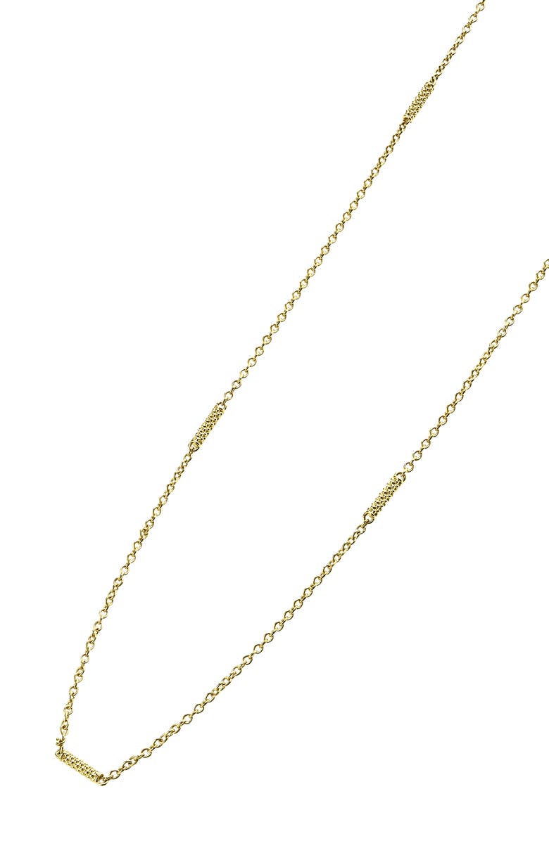 LAGOS Caviar Bead Station Necklace, Alternate, color, Gold