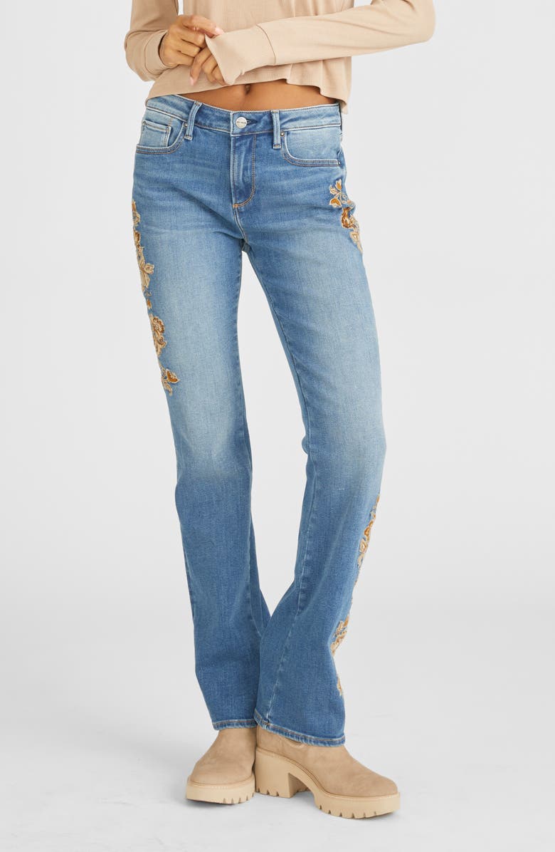 Driftwood Kelly Floral Embroidered Bootcut Jeans, Main, color, 