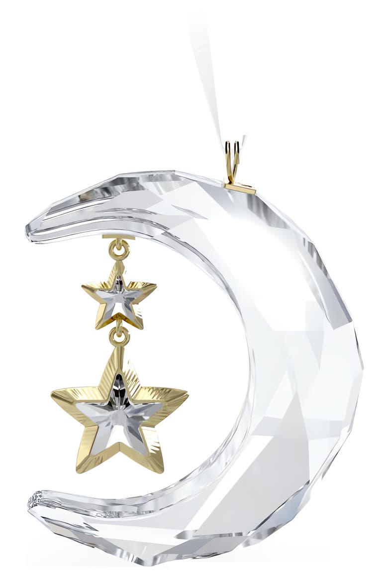 Holiday Magic Moon Crystal Ornament, Alternate, color, CLEAR / GOLD