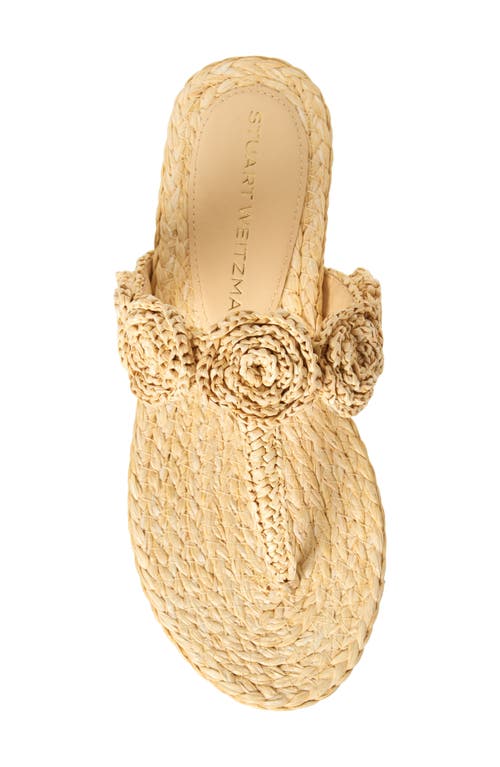 Stuart Weitzman Floral Braided Open Toe Flat Sandals In Natural