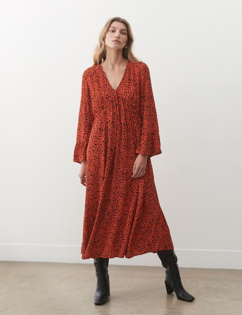 Finery London Laura V-neck Animal Print Midi Dress